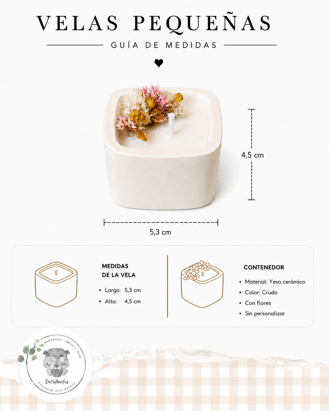Velas Pequeñas de Yeso Cerámico · Varios Formatos - Imagen 9