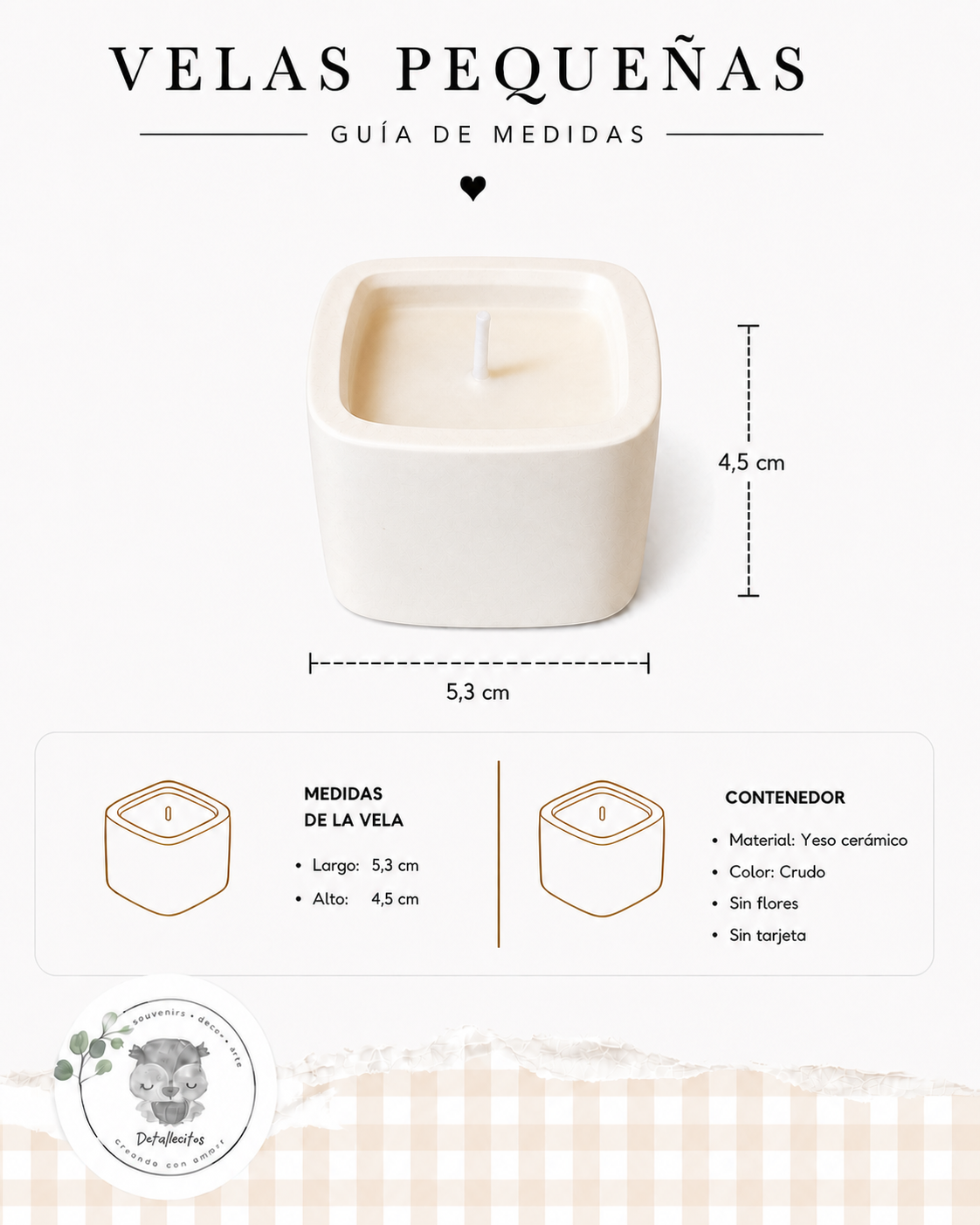 Velas Pequeñas de Yeso Cerámico · Varios Formatos - Imagen 10